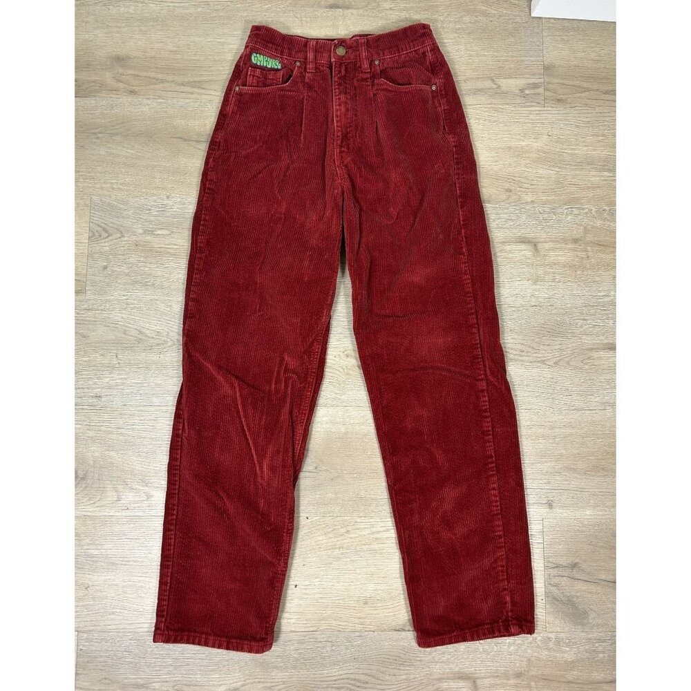 Empyre Y2K Red Corduroy Baggy Straight Cotton Skater Jeans Size S